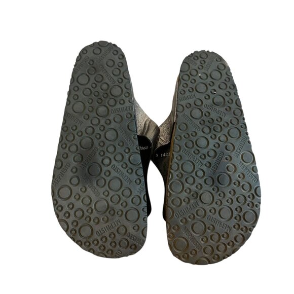 Mephisto Melinda Grey Metallic Silver Sandals Slip On Slides Size 40 10 Women's - Picture 8 of 11